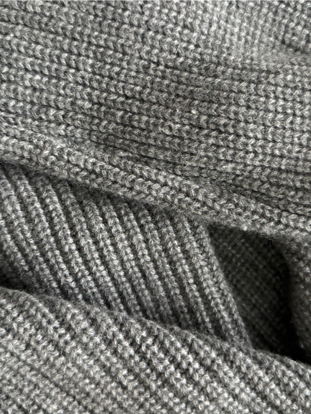 Reformation Light Gray Zip-Up Ribbed Wool Cardigan - Picture 7 of 7